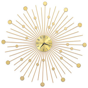 vidaXL Orologio da Parete in Metallo 70 cm Dorato