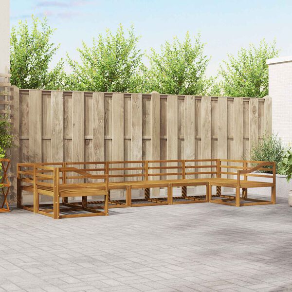 vidaXL Set di divani da esterno 7 pcs Naturale