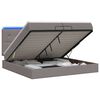 vidaXL Letto Ottomano con Materasso e LED Tortora 200 x 200 cm Tessuto