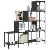 vidaXL Libreria Nera 122x30x102 cm in Legno Multistrato e Metallo