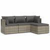 vidaXL Set Divani da Giardino 4 pz con Cuscini in Polyrattan Grigio