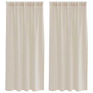 vidaXL Tenda in Velo con tende 2 pcs Sabbia 175 x 140 cm Poliestere