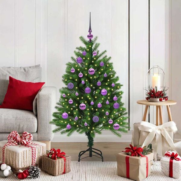 vidaXL Albero di Natale con 150 LED con supporto Verde 120 cm PE