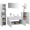 vidaXL Set Mobili da Bagno Bianco Lucido in Truciolato