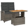 vidaXL Set da Pranzo da Giardino 2 pz con Cuscini in Polyrattan Grigio