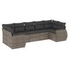 vidaXL Set Divani da Giardino 7 pz con Cuscini Grigio in Polyrattan