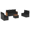 vidaXL Set Divani da Giardino con Cuscini 8 pz Nero in Polyrattan