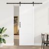 vidaXL Porta scorrevole ORKDAL Bianco e Nero 83 x 232 cm Pino massello