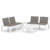 vidaXL Set Divani da Giardino con Cuscini 4 pz in Plastica Bianco