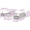 vidaXL Set Divano da Giardino con cuscino 8 pcs Nero polyrattan