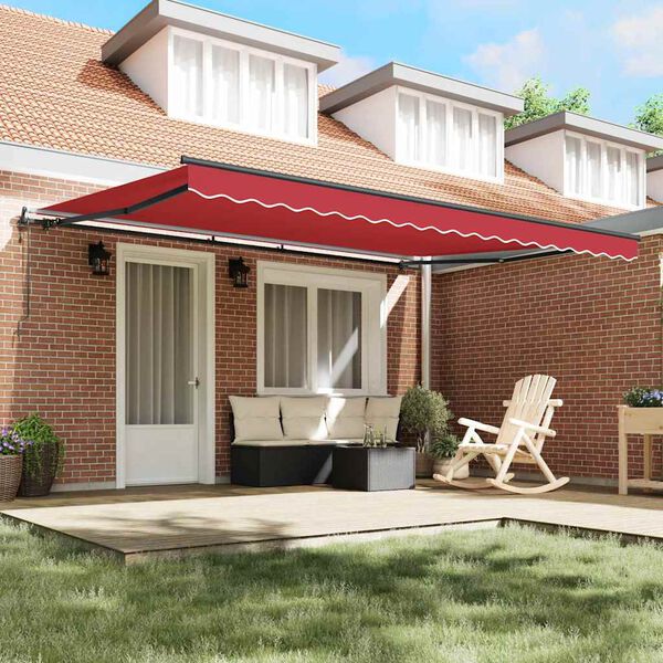 vidaXL Tenda Retrattile Rosso 450 &times; 350 cm Tessuto e Alluminio