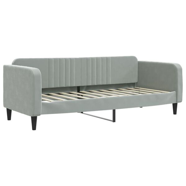 vidaXL Divano Letto con Materasso Grigio Chiaro 80x200 cm in Velluto