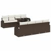 vidaXL Set Divano da Giardino 9 pz Marrone polyrattan
