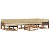 vidaXL Set di divani da esterno con cuscino 8 pcs Naturale e Beige