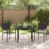 vidaXL Set da Pranzo per Giardino con cuscino 3 pcs Nero polyrattan