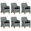 vidaXL Set Pranzo da Giardino 9pz con Cuscini Polyrattan Grigio Chiaro
