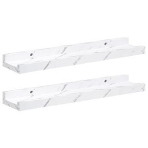 vidaXL Scaffale da parete 2 pcs Marmo Bianco 40 x 9 x 3 cm