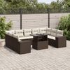 vidaXL Set Divani da Giardino 10pz con Cuscini in Polyrattan Marrone