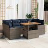 vidaXL Set Divani da Giardino 7 pz con Cuscini Grigio in Polyrattan