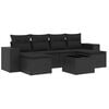 vidaXL Set Divani da Giardino con Cuscini 7pz Nero Polyrattan