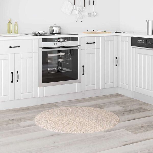 vidaXL Tappeto Shaggy Antiscivolo Crema 90 x 90 cm PP