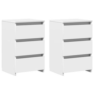 vidaXL Comodini 2 pz Bianchi 40x35x62,5 cm in Legno Multistrato