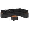 vidaXL Set Divani da Giardino con Cuscini 8 pz Nero in Polyrattan