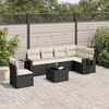 vidaXL Set Divani da Giardino con Cuscini 7pz Nero Polyrattan