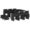 vidaXL Set da Pranzo da Giardino 11 pz con Cuscini in Polyrattan Nero