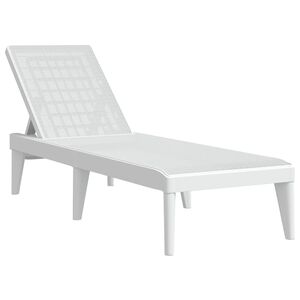 vidaXL Lettino Bianco 186x60x29 cm in PP