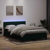 vidaXL Letto a Molle con Materasso e LED Verde Scuro 160x210 cm Velluto