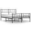 vidaXL Giroletto senza Materaso con Pediera in Metallo Nero 160x200 cm