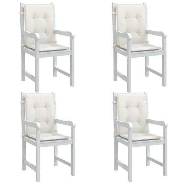 vidaXL Cuscini Sedia Schiena Bassa 4 pz Crema Mélange 100x50x4 Tessuto