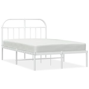vidaXL Giroletto con Testiera Metallo Bianco 120x190 cm