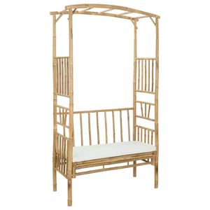vidaXL Arco da Giardino con Panchina Bianco Crema 115 x 50 x 205 cm