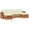 vidaXL Set divani 6 pcs Naturale e Crema Legno di Acacia Massello