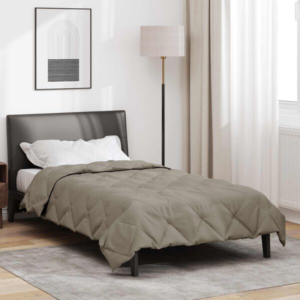 vidaXL Duvet Estivo Grigio chiaro 200 x 135 cm Microfibra