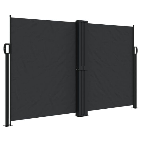 vidaXL Tenda da Sole Laterale Retrattile Nera 140x600 cm