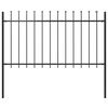 vidaXL Recinzione da Giardino Woerden con Punta a Lancia in Acciaio 181x100 cm Nero