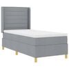 vidaXL Letto a Molle con materasso Grigio chiaro 100 x 200 cm Tessuto