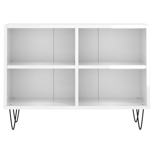 vidaXL Mobile Porta TV Bianco Lucido 69,5x30x50cm in Legno Multistrato