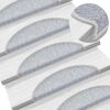 vidaXL Tappetini per scale 30 pz 56x17x3 cm Grigio chiaro Semicircolari