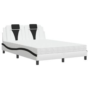 vidaXL Letto Viana con Materasso Nero e Bianco 120x200 cm in Similpelle