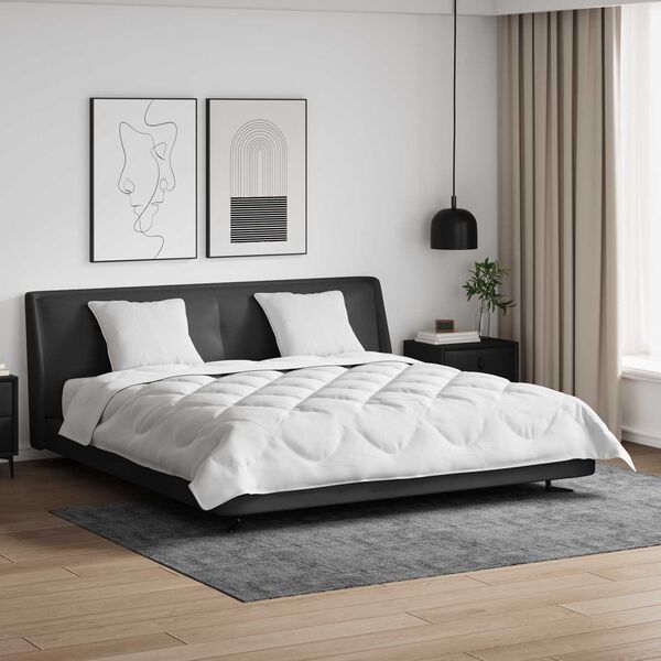 vidaXL Piumone con cuscino 3 pcs Bianco Microfibra