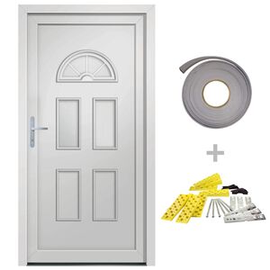 vidaXL Porta Ingresso Bianca 88x190 cm in PVC