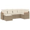 vidaXL Set Divano da Giardino 6 pz con Cuscini Beige in Polyrattan
