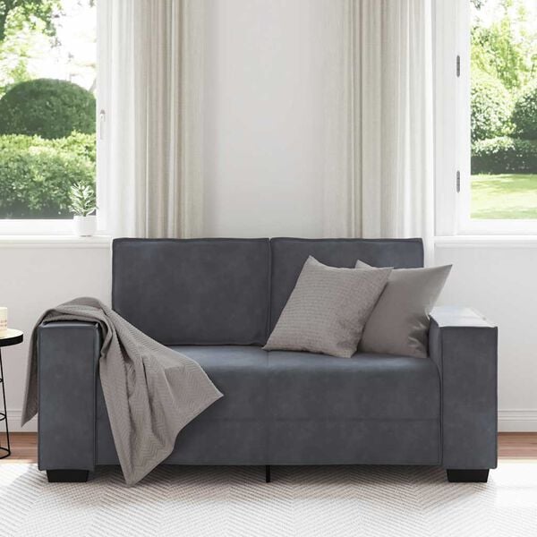 vidaXL Divano a 2 Posti grigio scuro 160x78x84 cm in Velluto