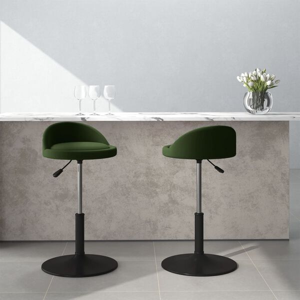 vidaXL Sedie da Pranzo Girevoli 2 pz Verde Scuro in Velluto