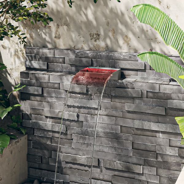 vidaXL Sfioratore a Cascata con LED RGB Acciaio Inox 30 cm