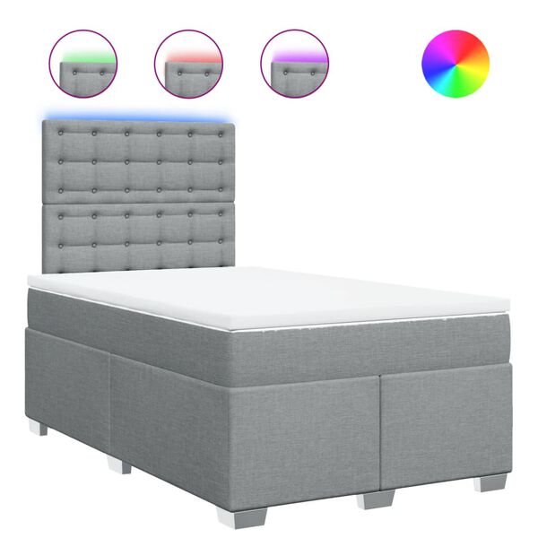 vidaXL Giroletto a Molle con Materasso Grigio Chiaro 120x200cm Tessuto